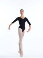 Купальник из хлопка черный с рукавом 3/4