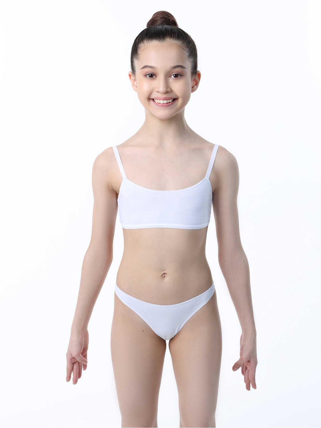 Лиф из хлопка на бретелях белый