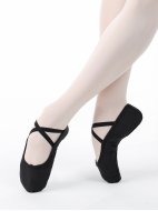 Балетные мягкие туфли из хлопка средней закрытости черные