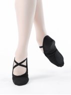 Балетные мягкие туфли из хлопка средней закрытости черные