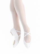 Балетные мягкие туфли средней закрытости из стретч-ткани белые