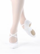 Балетные мягкие туфли средней закрытости из стретч-ткани белые