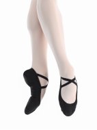 Балетные мягкие туфли средней закрытости из стретч-ткани черные