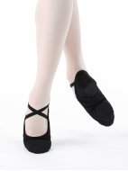 Балетные мягкие туфли средней закрытости из стретч-ткани черные