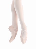 Балетные мягкие туфли средней закрытости из стретч-ткани пудровые