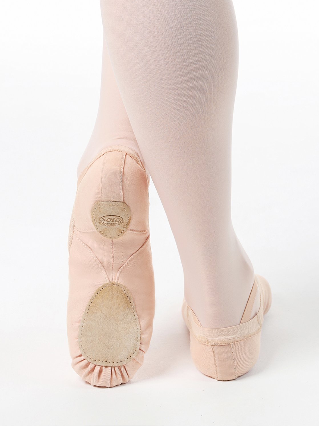 Профессиональные балетные мягкие туфли средней закрытости с анатомической формой стопы пудровые