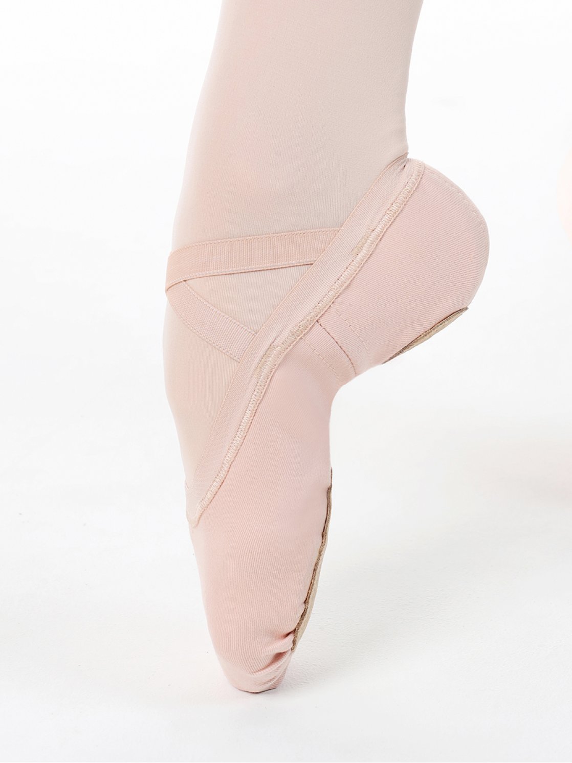 Профессиональные балетные мягкие туфли средней закрытости с формованой пяткой розовые