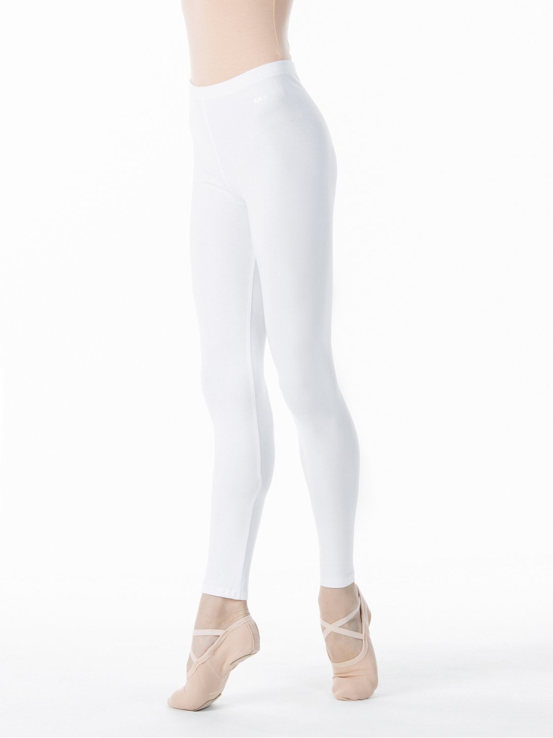 Легинсы по щиколотку из хлопка белые