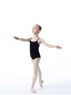 Хореографический купальник (боди) на тонких бретелях черный