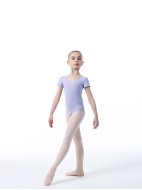 Купальник из хлопка с коротким рукавом сиреневый