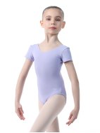 Купальник из хлопка с коротким рукавом сиреневый