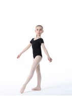 Хореографический купальник (боди) с коротким рукавом черный