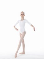 Купальник из хлопка белый с рукавом 3/4