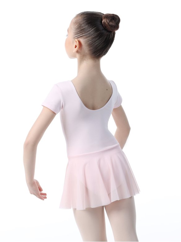 Хореографический купальник (боди) с юбочкой розовый
