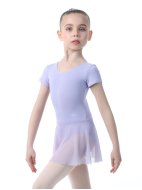 Хореографический купальник (боди) с юбочкой сиреневый