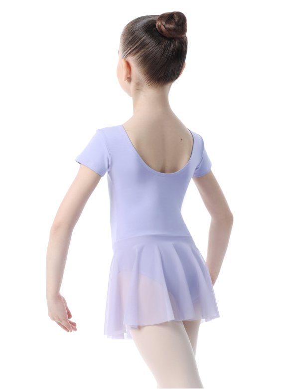 Хореографический купальник (боди) с юбочкой сиреневый