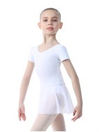 Хореографический купальник (боди) с юбочкой белый