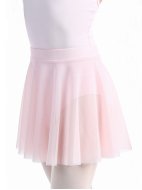 Юбка-солнце короткая из мелкой сетки розовая