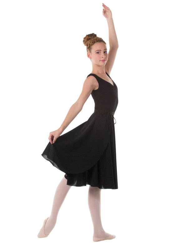 Юбка с запа́хом длиной ниже колена чёрная