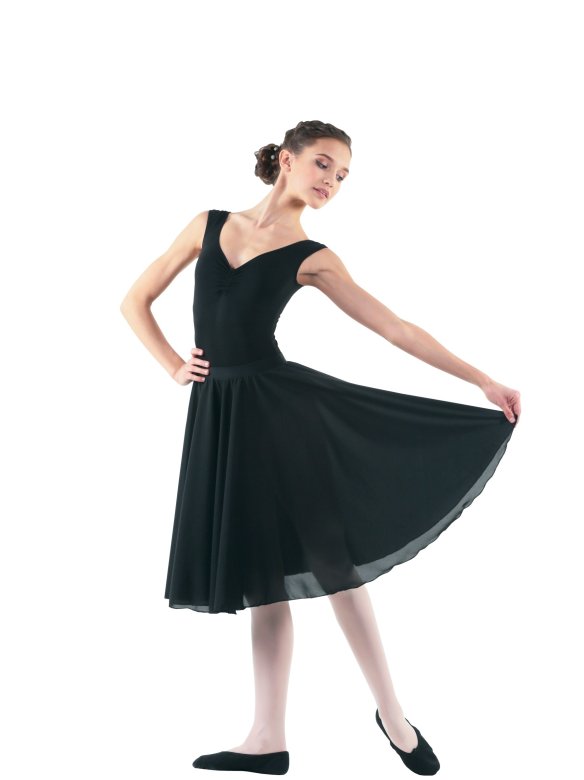 Юбка-солнце длиной по колено чёрная