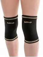 Наколенники вязаные чёрные с золотым