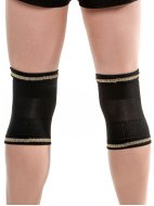 Наколенники вязаные чёрные с золотым