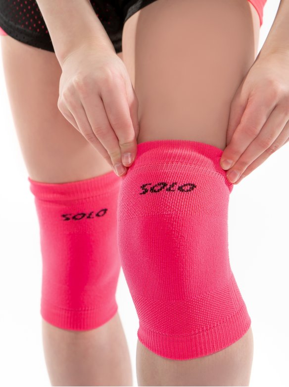 Наколенники вязаные розовый неон