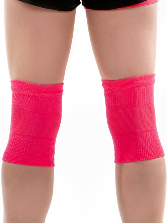 Наколенники вязаные розовый неон