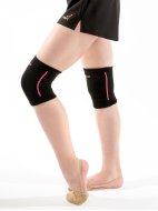 Наколенники вязаные черные с розовыми полосками