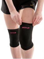 Наколенники вязаные черные с розовыми полосками