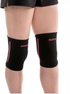 Наколенники вязаные черные с розовыми полосками