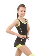 Майка с закрытыми лопатками из хлопка черный/лайм