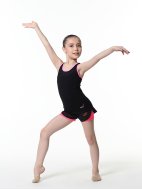 Майка-борцовка с кантами и вставками из сетки черный/розовый