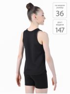 Майка с закрытыми лопатками из полиэфира черная