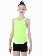 Майка с закрытыми лопатками из полиэфира желтая