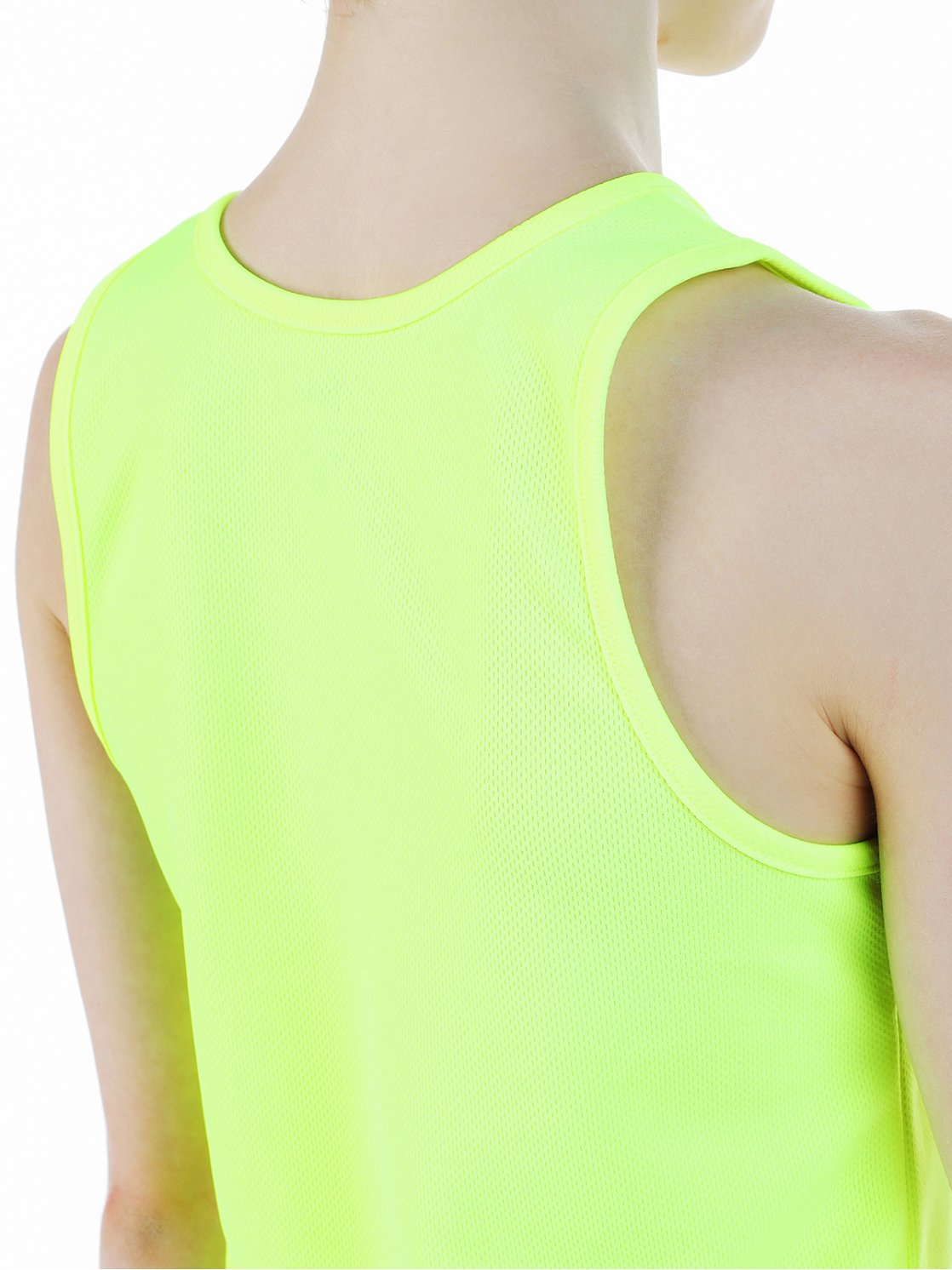 Майка с закрытыми лопатками из полиэфира желтая