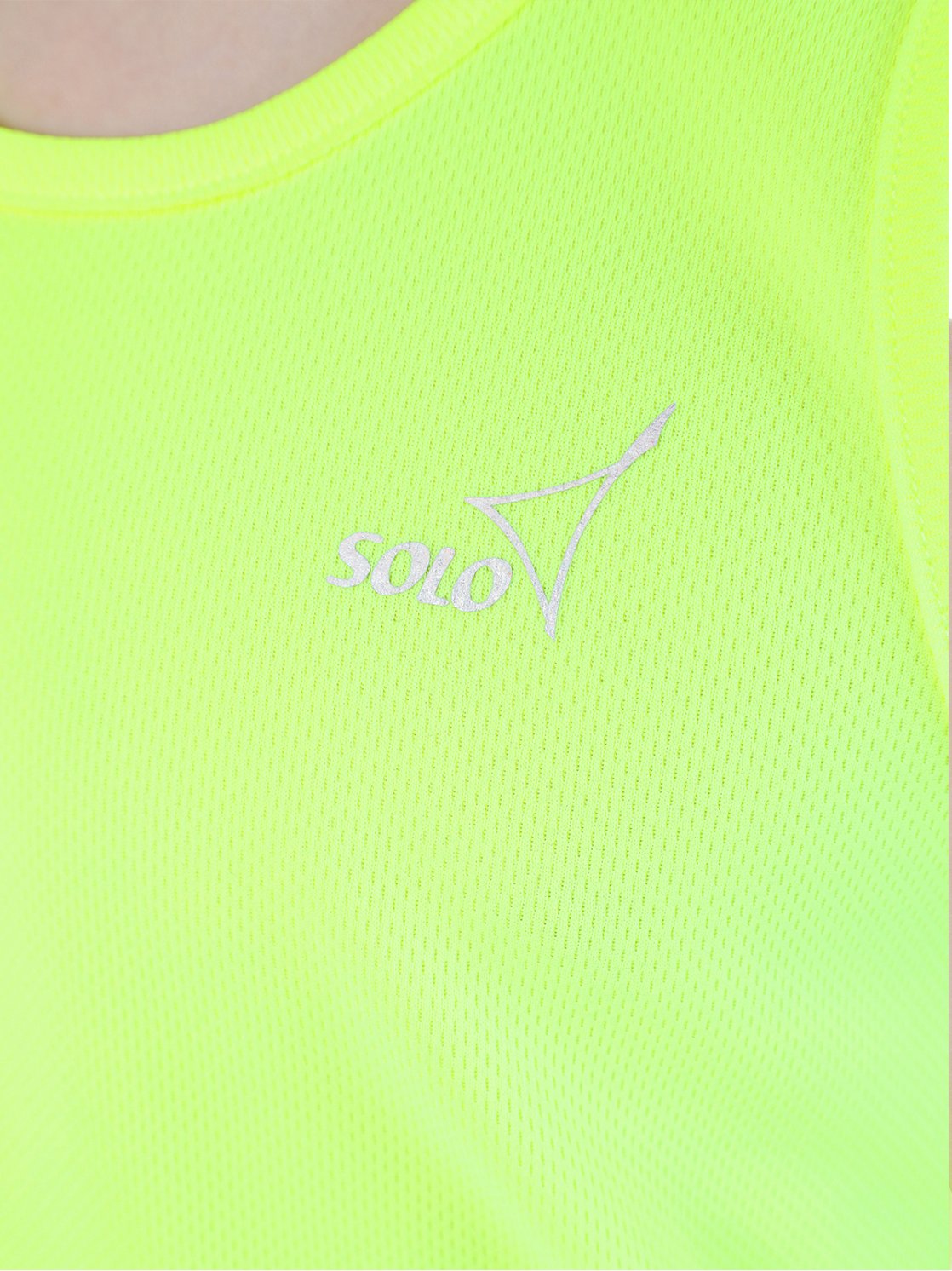 Майка с закрытыми лопатками из полиэфира желтая