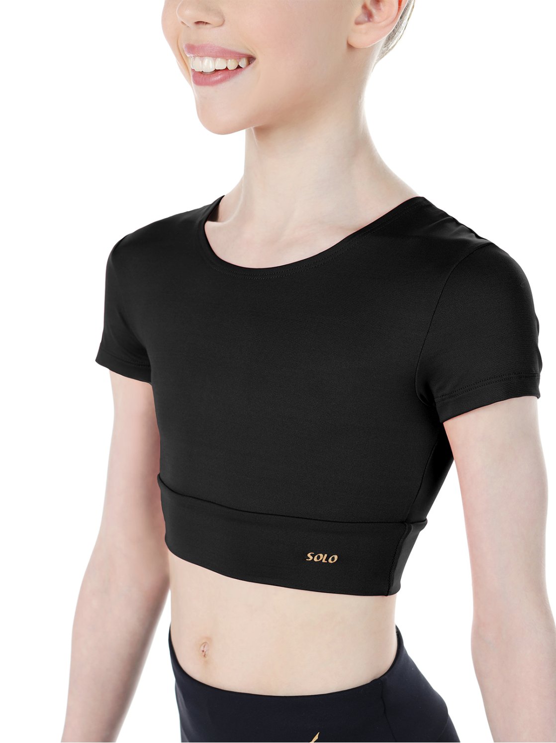 Кроп-футболка черная