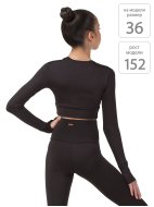 Кроп-топ лонгслив черный