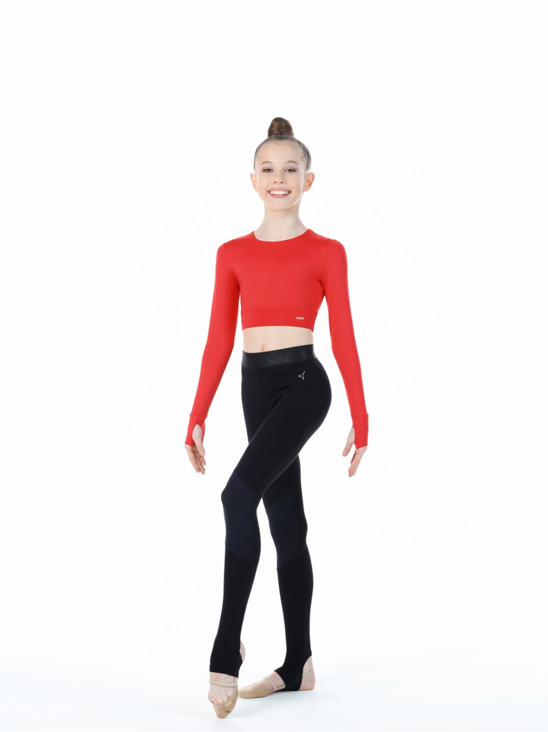 Кроп-топ лонгслив красный