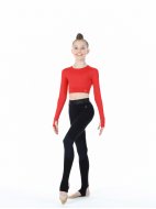 Кроп-топ лонгслив красный