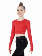 Кроп-топ лонгслив красный