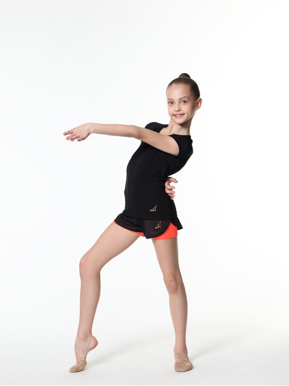 Футболка с кантами и вставками из сетки черная