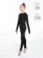 Лонгслив из хлопка «Total Black» с прорезью для пальца