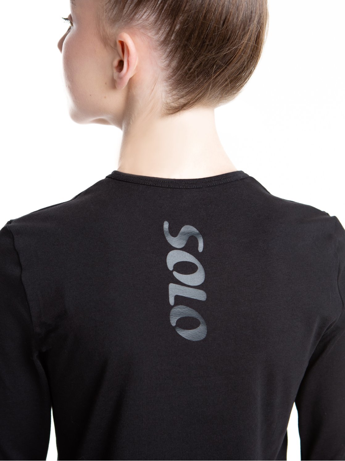 Лонгслив из хлопка «Total Black» с прорезью для пальца