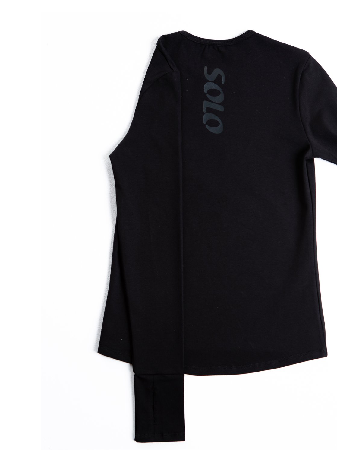 Лонгслив из хлопка «Total Black» с прорезью для пальца