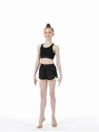 Шорты двойные с верхом из сетки черный/зеленый