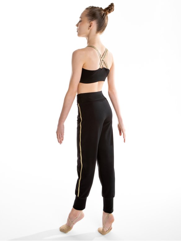 Гимнастические брюки «Триумф» черные из футера