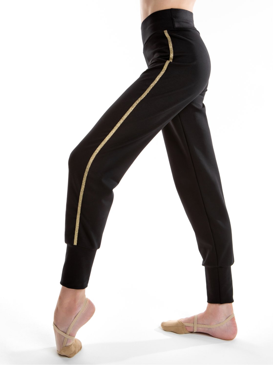 Гимнастические брюки «Триумф» черные из футера