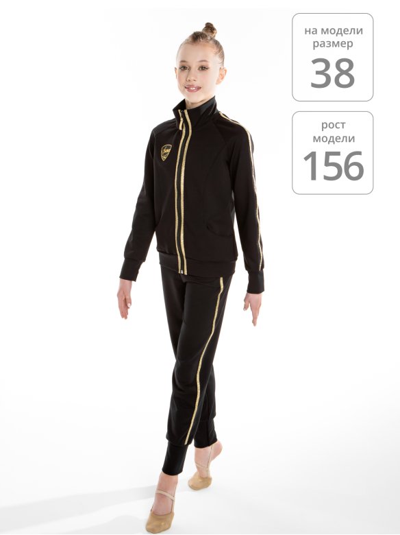 Гимнастические брюки «Триумф» черные из футера